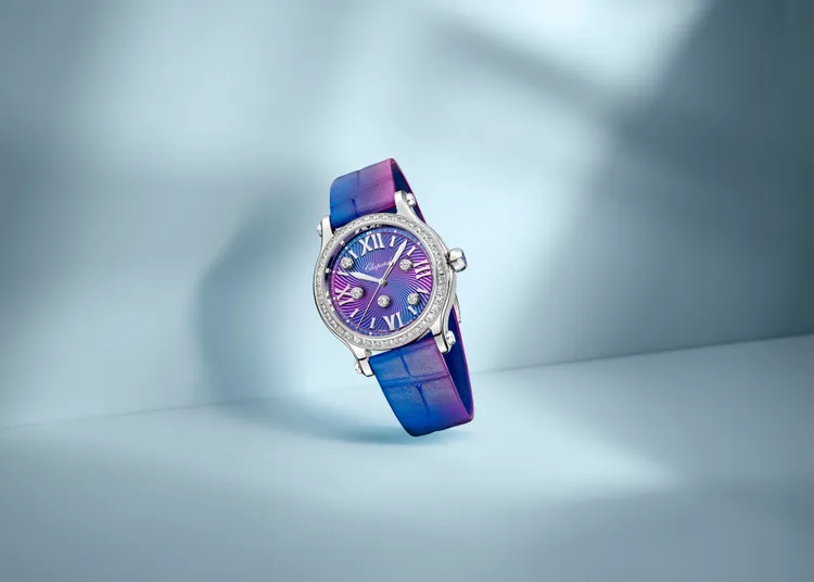 Chopard Happy Sport系列Lucent Steel精鋼自動上鍊鑽錶，59萬9000元。品牌提供