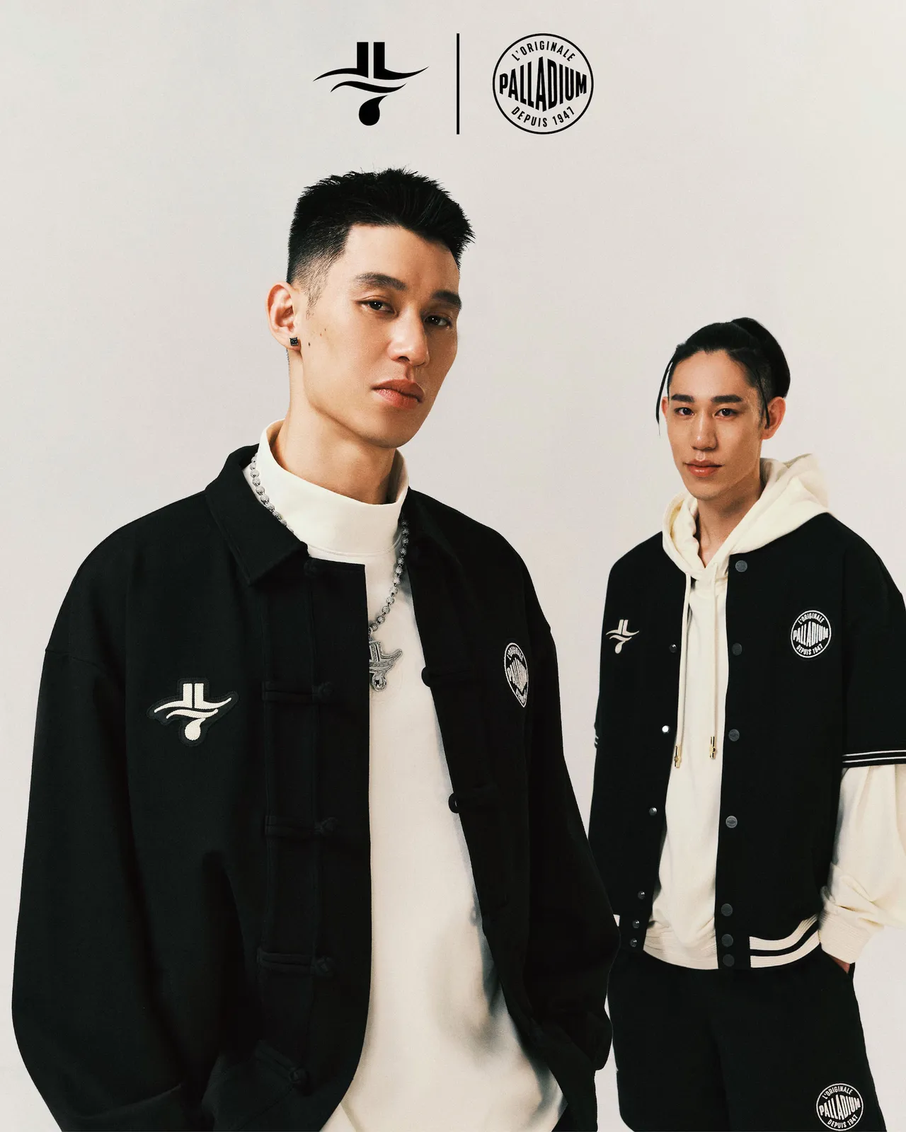 林書豪（左）與弟弟林書緯（右）一同拍攝形象照，結果老婆和家人都說弟弟拍得比較好。品牌提供