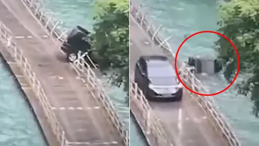 廂型車飆網紅浮橋撞破護欄「垂直沉沒」 5遊客撈起已無生命跡象