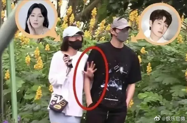 秦嵐（左）和魏大勛去年被拍到甜蜜約會。翻攝極樂官微