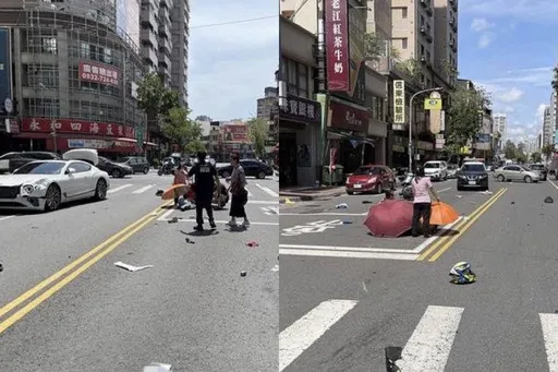 驚悚影片！機車撞千萬賓利　22歲男大生噴飛ICU搶救中