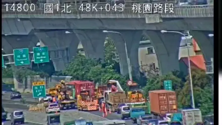 警方在場處理。國道警方提供