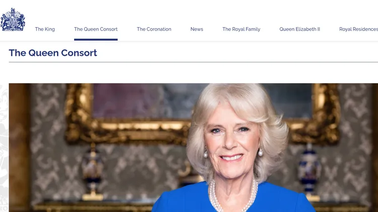 根據白金漢宮官網，卡蜜拉的頭銜為后妃（queen consort）。翻攝英國王室官網