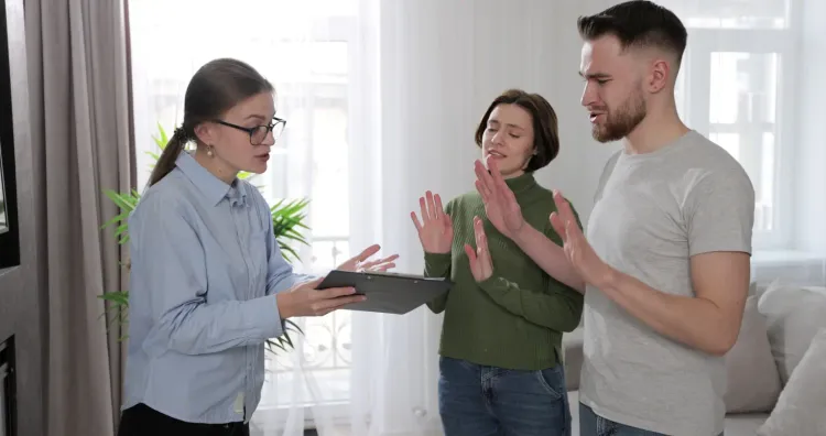 廣告影片中年輕夫婦無力買屋，攝於烏克蘭利維夫。影片截圖