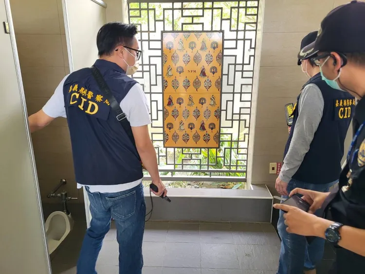 警方巡查故宮院區各個角落。翻攝畫面