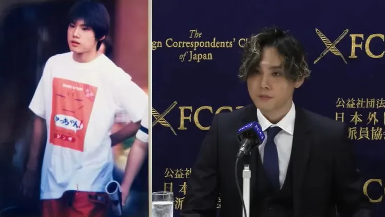 傑尼斯前練習生橋田康5月26日在日本外國特派員協會開記者會，敘述當年被害過程。翻攝FCCJchannel YouTube
