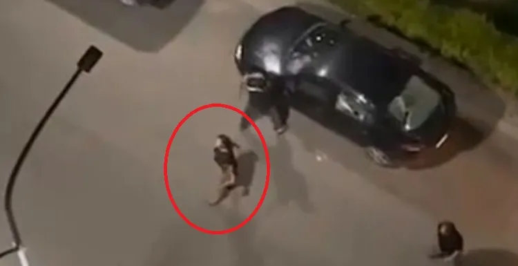 廖女不斷對著男友住處叫囂。翻攝「社會事新聞影音」