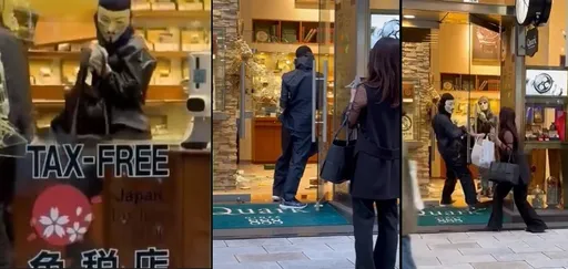 面具怪盜闖銀座搶名錶 拎皮包逛街女子淡定旁觀