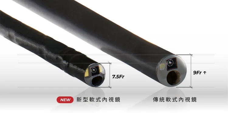 新式軟式內視鏡與傳統軟式內視鏡比較圖。邱鴻傑提供