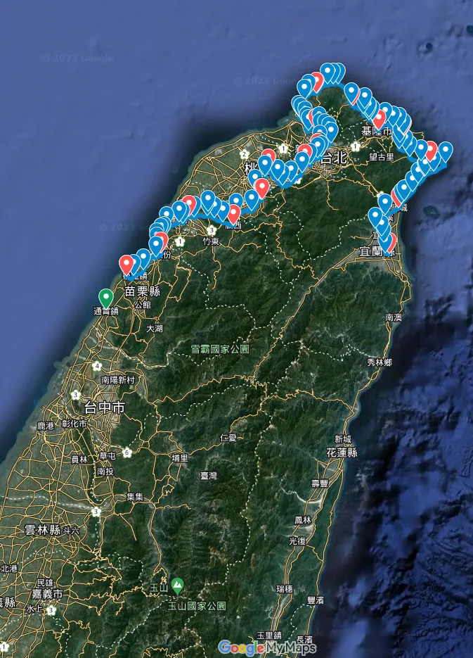 企鵝妹已走了400公里。翻攝google map