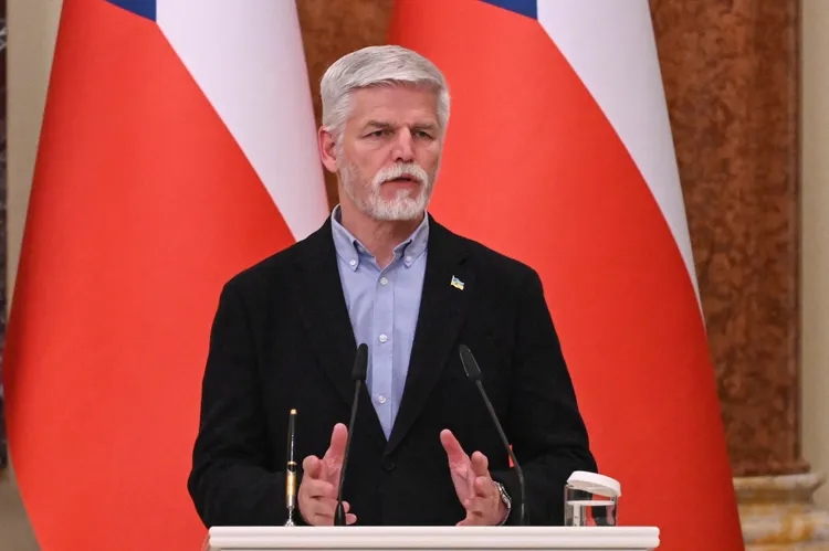 捷克總統帕維爾。圖為他上月底訪問烏克蘭基輔。路透社'