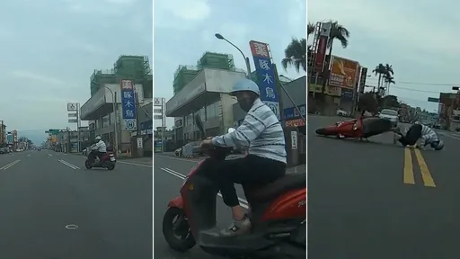 三寶阿伯橫行被撞出「地板動作」　起身開訓：恁少年都騎這麼快