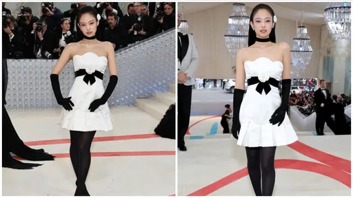 Met Gala｜Jennie收起辣妹魂　首登時尚盛會當俏麗山茶花女孩