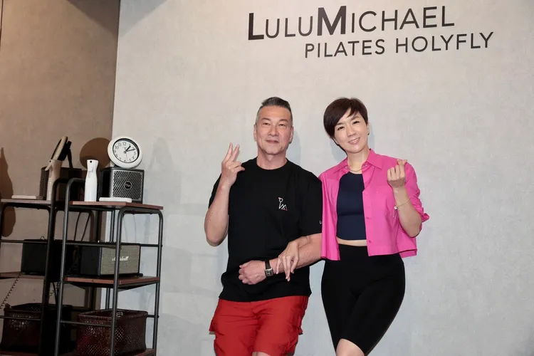 黃仲崑（左）豪砸300萬替愛妻Lulu開皮拉提斯教室，自己也受惠。彭欣偉攝