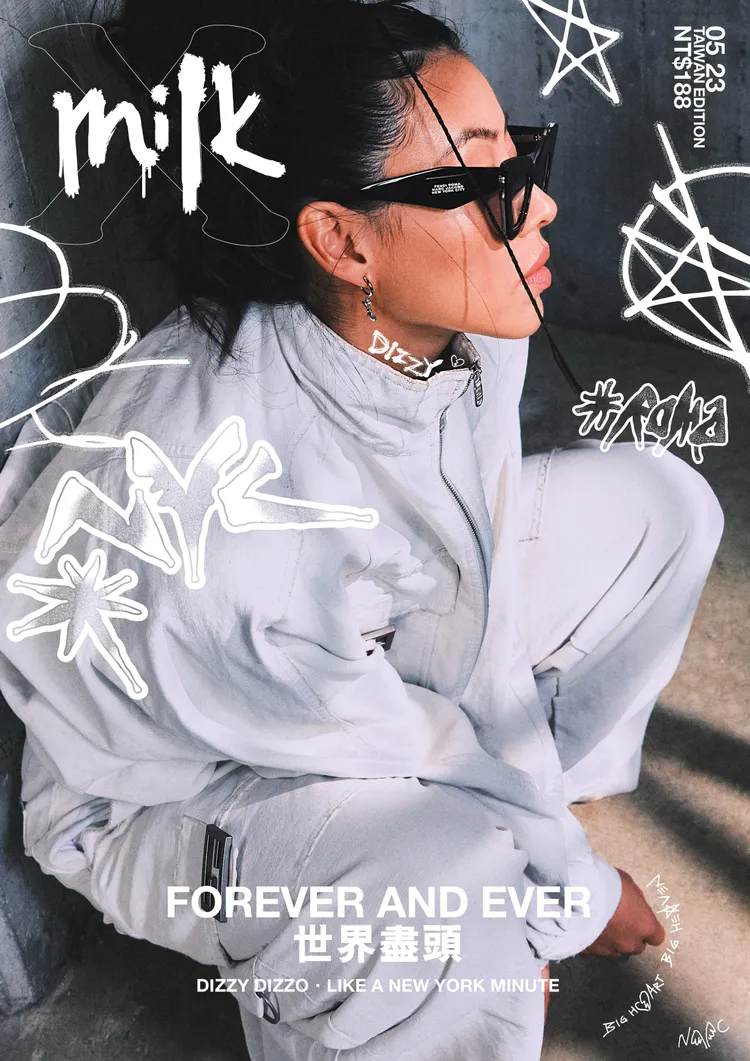 蔡詩芸身著FENDI by Marc Jacobs聯名系列服飾，拍攝《MilkX》封面。《MilkX》提供