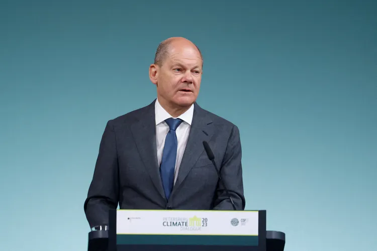 德國總理蕭茲今於柏林參加彼得堡氣候對話（PCD）。路透社