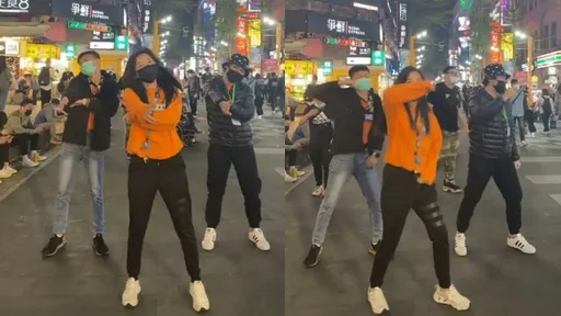 他們擋路跳舞拼露臉　只有狗狗看一眼
