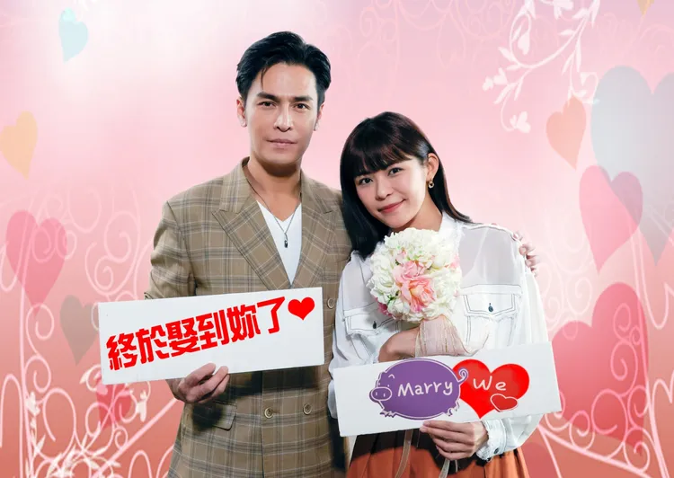 林萱瑜（右）透露也會去公證結婚，左為Gino。三立提供