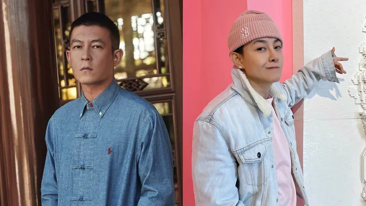 中國網路「帥T始祖」皇甫聖華（右圖／翻攝皇甫聖華微博）和陳冠希（左圖／翻攝陳冠希微博）撞臉，歪嘴笑也得其精髓。