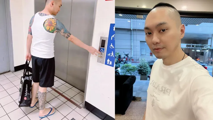 連千毅今穿吊嘎、短褲報到服刑。翻攝連千毅臉書