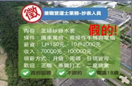 哇!抄水表員月薪7~10萬? 台水:詐騙假訊息勿信