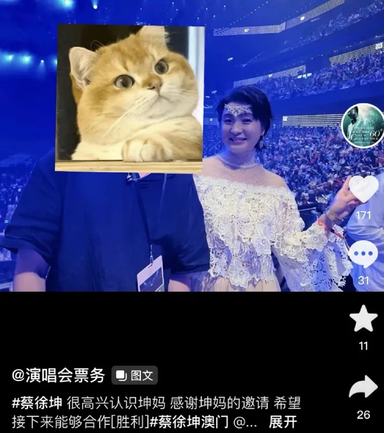 黃牛宣稱被蔡徐坤媽媽邀請看演唱會。