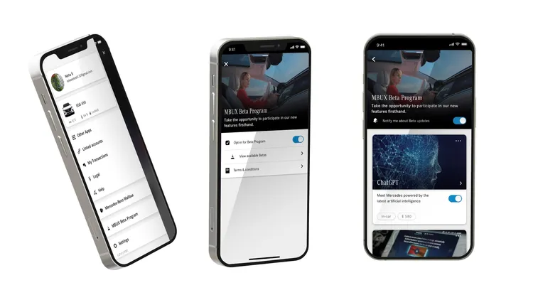 北美市場車主可通過 Mercedes me App 參加首批 MBUX beta 測試計劃。原廠照片