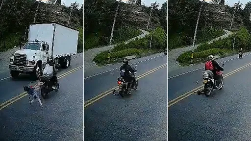 驚魂影片｜4歲女暴衝馬路直奔貨車　「連續機車撞輾」意外救了她