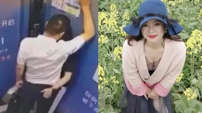 高官非常猴急，在電梯內就發生「頂過去迎上來」的事件（左圖，翻攝微博/南京曉莊學院）；美艷人妻正面照曝光後，網路意見立刻反轉，紛紛對該名領導表示理解。（右圖，翻攝微博/南京曉莊學院）