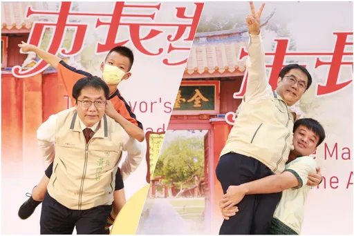 黃偉哲擺拍無極限　市長獎得主玩瘋了！公主抱、下腰、一字馬樣樣來