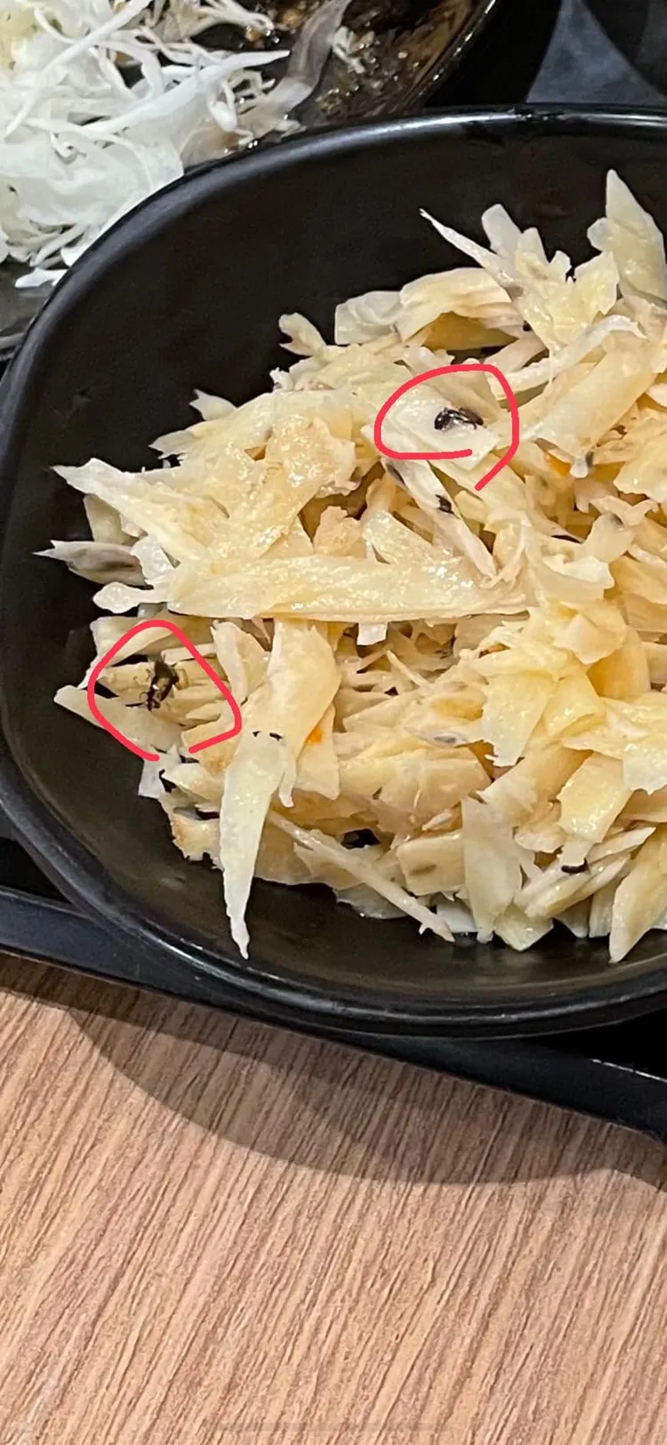 牛蒡絲出現小強。翻攝自爆料公社