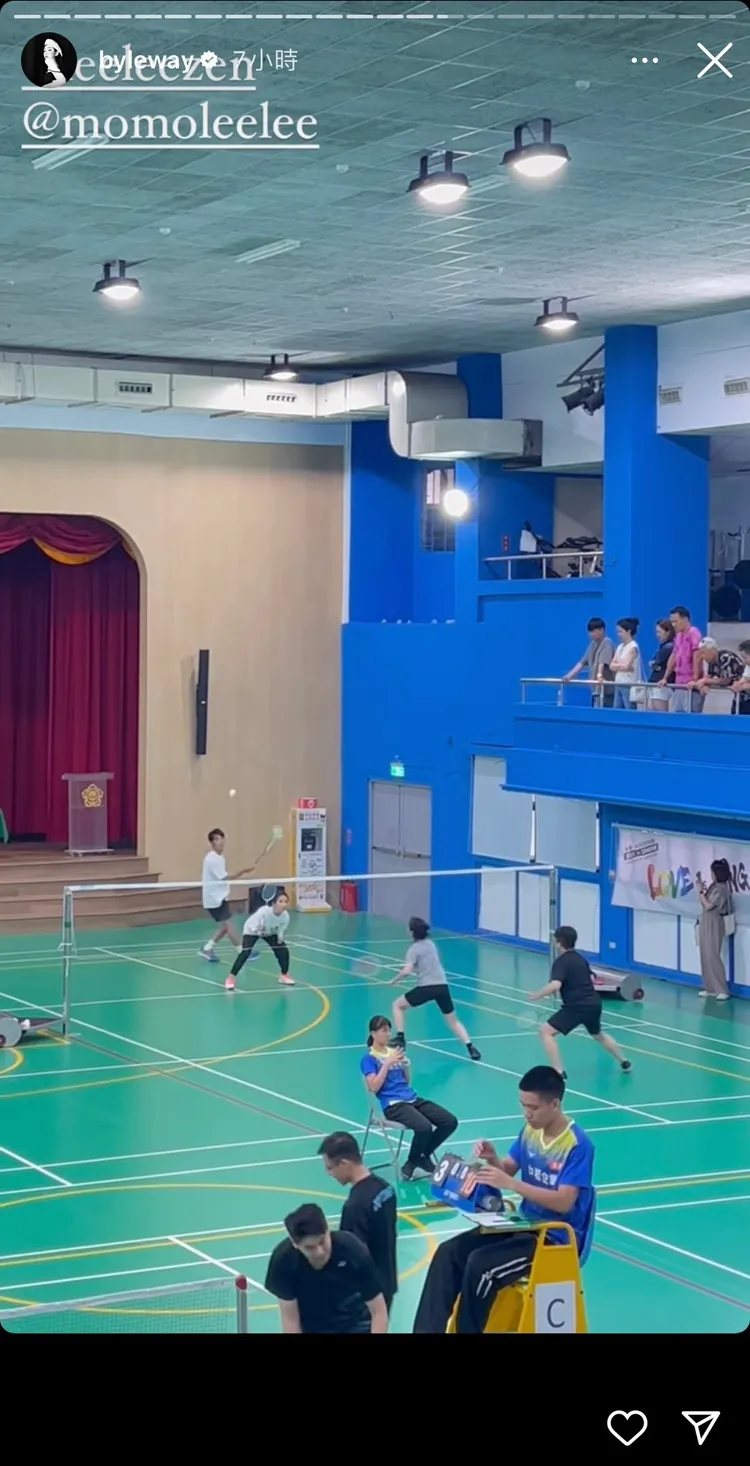 陶晶瑩及李李仁夫妻也有一同參與「愛最大彩虹盃公益羽球賽」。翻攝許允樂IG