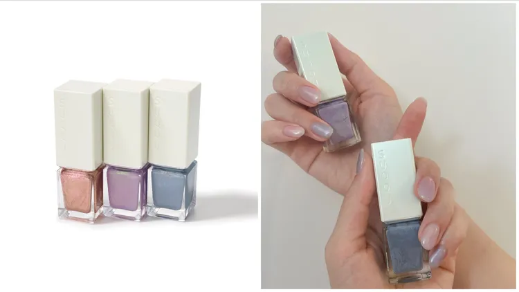 晶采妍色指甲油，各950元。左圖品牌提供、右圖張家玲攝