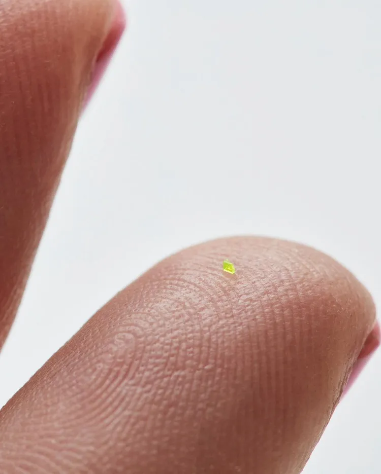 MSCHF打造的這款「LV包」，放在手指上就像是1粒海鹽。翻攝joopiterofficial IG