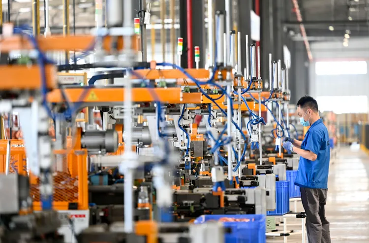 中國廣西一間空調工廠。新華社