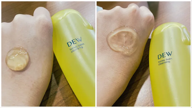 金黃潔膚Honey蜜的蜜潤質地，接觸到肌膚後會融化服貼毛孔與紋理。張家玲攝