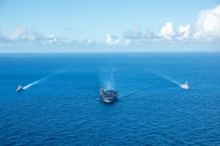 美軍出動航母打擊群參加美日法加聯合軍演。資料照片