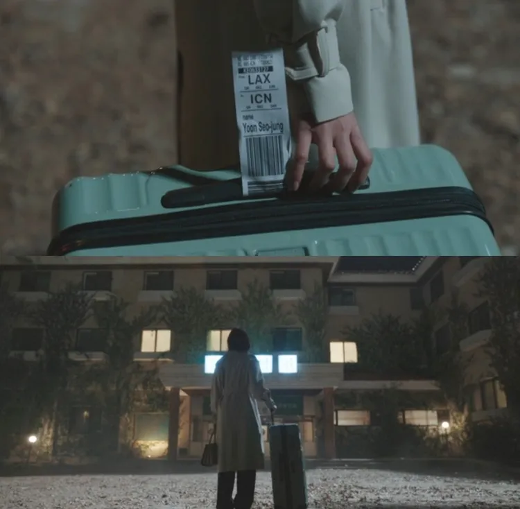 結尾最後彩蛋出現拿著尹瑞貞行李箱的女生走進石垣醫院，埋下第4季伏筆。翻攝Disney+