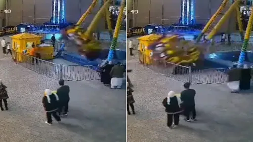 誇張影片|鐘擺遊樂設施座位區竟整個甩飛 6遊客受傷