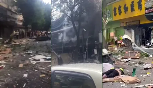 汕头小吃店气爆炸断路树传1死 伤者躺满地一片狼藉