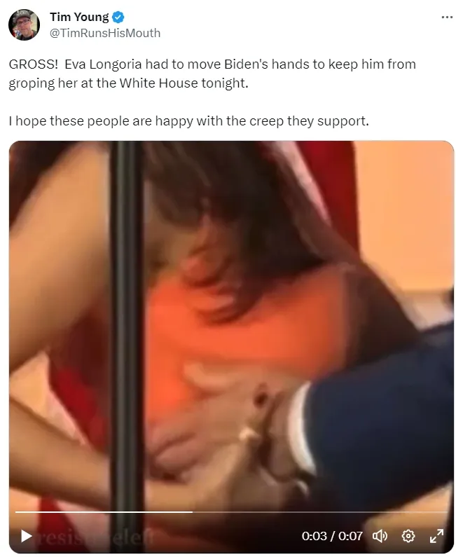 推特網友抨擊拜登舉動噁心。翻攝自推特