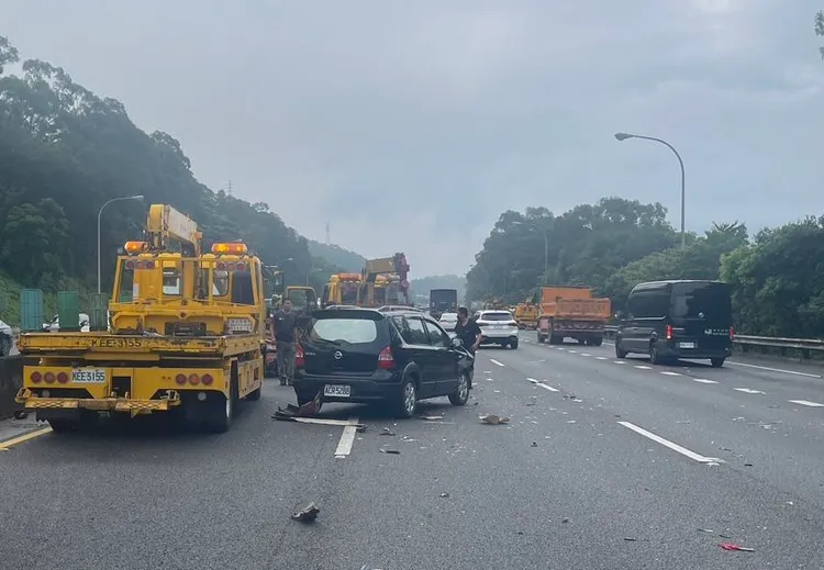 車禍珼場。國道警方提供