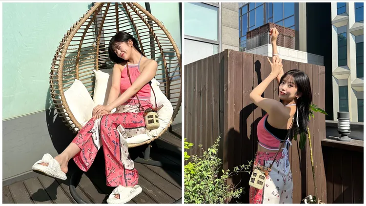 人氣女團IVE隊長安俞真，和陳庭妮演繹同套穿搭。翻攝_yujin_an