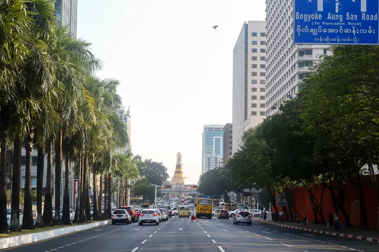 緬甸仰光街景。新華社
