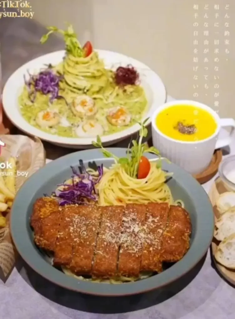 台中市西屯區芮珥逢甲店，為寵物友善平價餐廳。TikTok@maysun_boy 提供