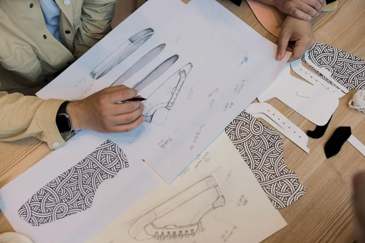 宛如藝術品般的 ORINGO × JORDANE 聯名小白鞋。林果良品提供