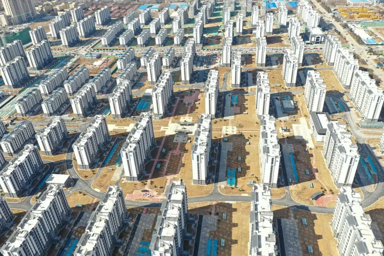 中國山東濟南一處舊村改造的工地。新華社