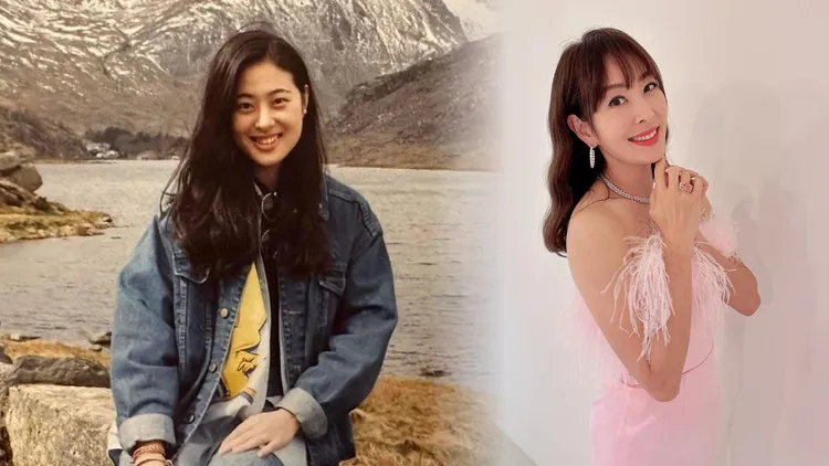 48歲賈永婕（右）回想當年20歲到蘇格蘭旅行（左）。翻攝賈永婕IG