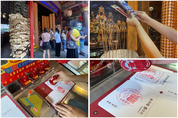 許多考生考前都會到主掌考運的文昌廟參拜，祈求能夠考個好成績。