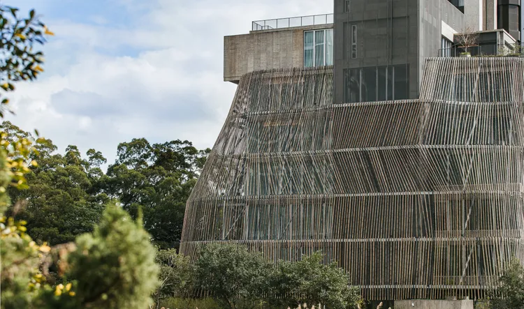 了了礁溪建築採用竹罩外觀設計。了了礁溪提供